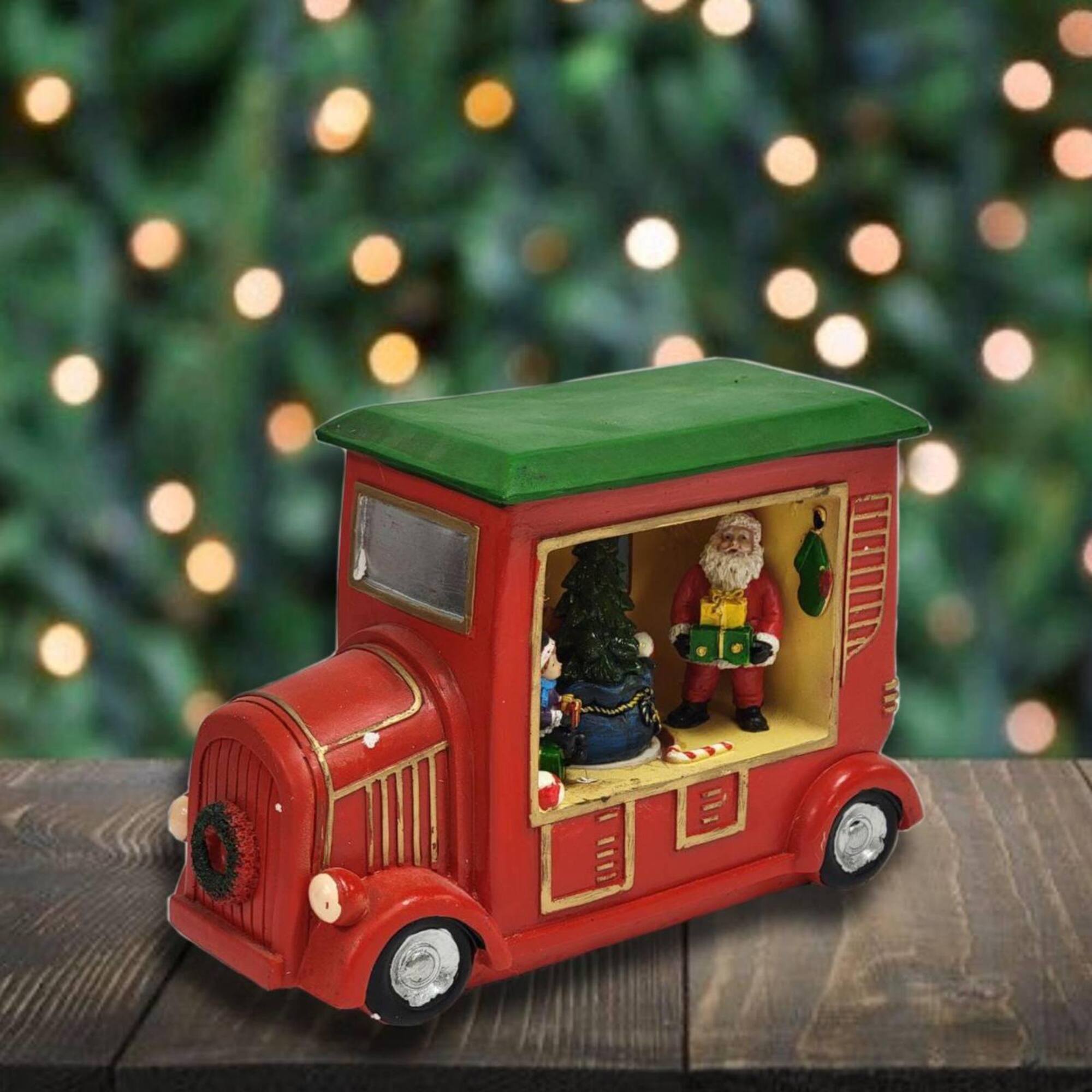 Wizardi 12" Christmas Car with Santa Tabletop Decoration